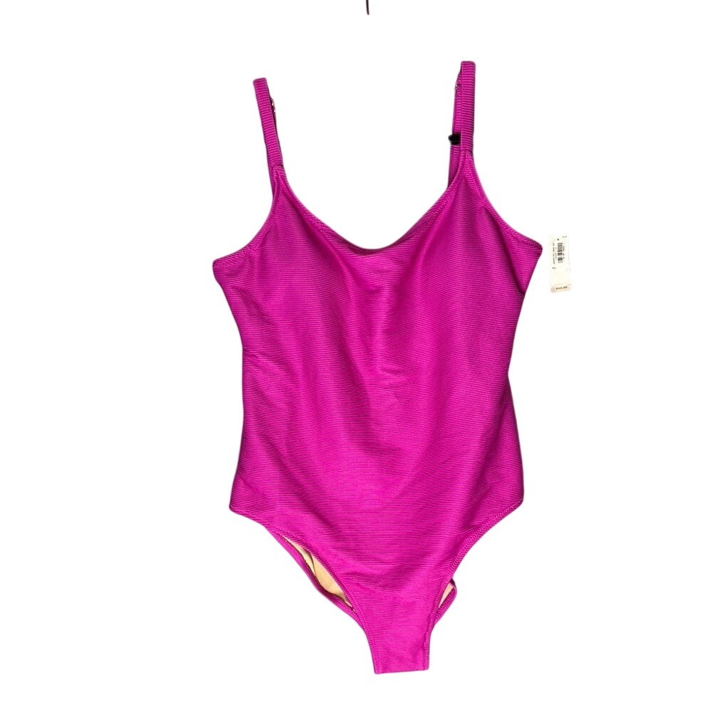 NWT Old Navy Scoop One Piece Swimsuit in Deep Fuchsia‎ Size XL
